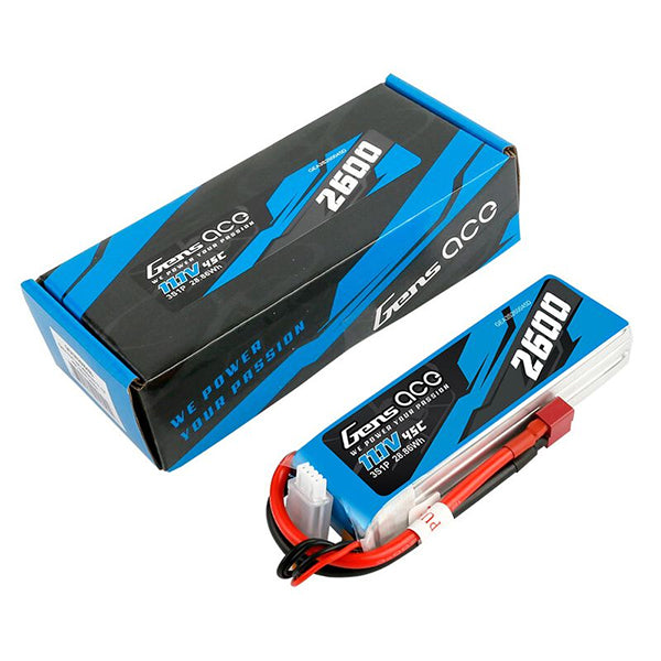 Gens Ace 3s LiPo Battery 45C (11.1V/2600mAh) w/T-Style Connector Default Title