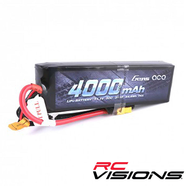 Gens Ace 3S Soft 50C LiPo Battery Pack w/XT60 Connector (11.1V/4000mAh)
