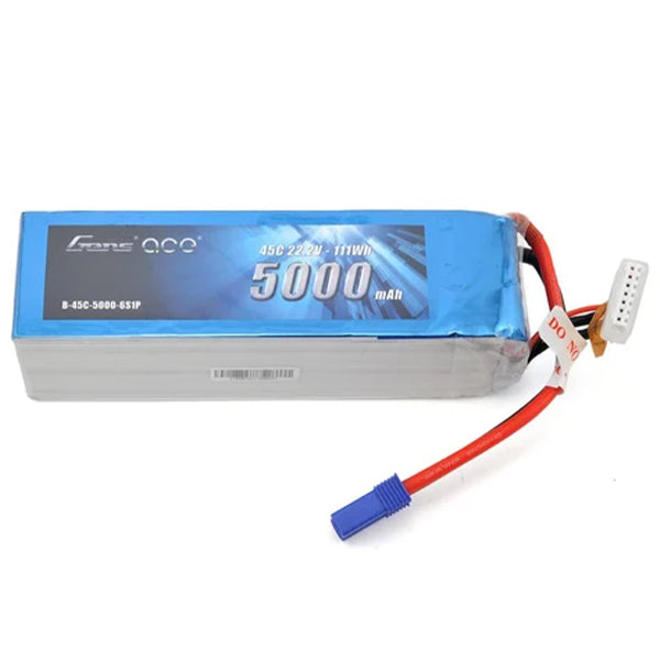 Gens Ace 6s LiPo Battery 45C (22.2V/5000mAh) w/EC5 Connector