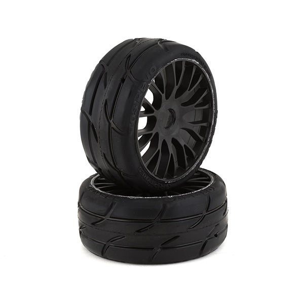 GRP GT - TO3 Revo Belted Pre-Mounted 1/8 Buggy Tires (Black) (2) (XB2) w/FLEX Wheel