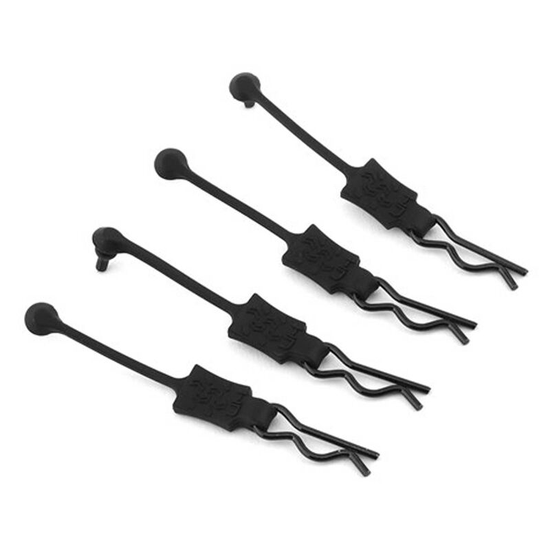 Hot Racing 1/8 Body Clip Retainers (Black) (4)