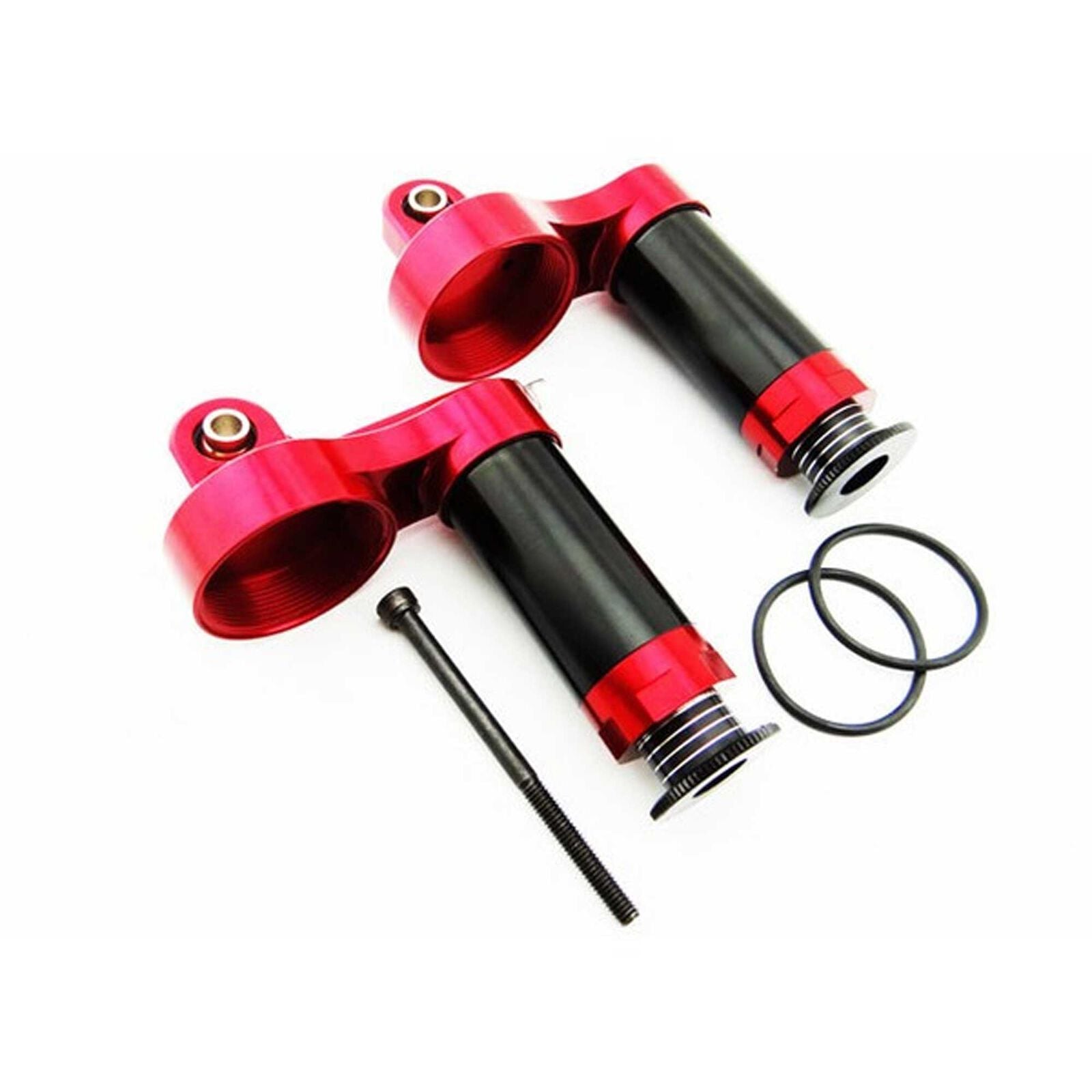 HOTRACING Red Aluminum Reservoir Shock Upgrade Kit: Losi DBXL (2)