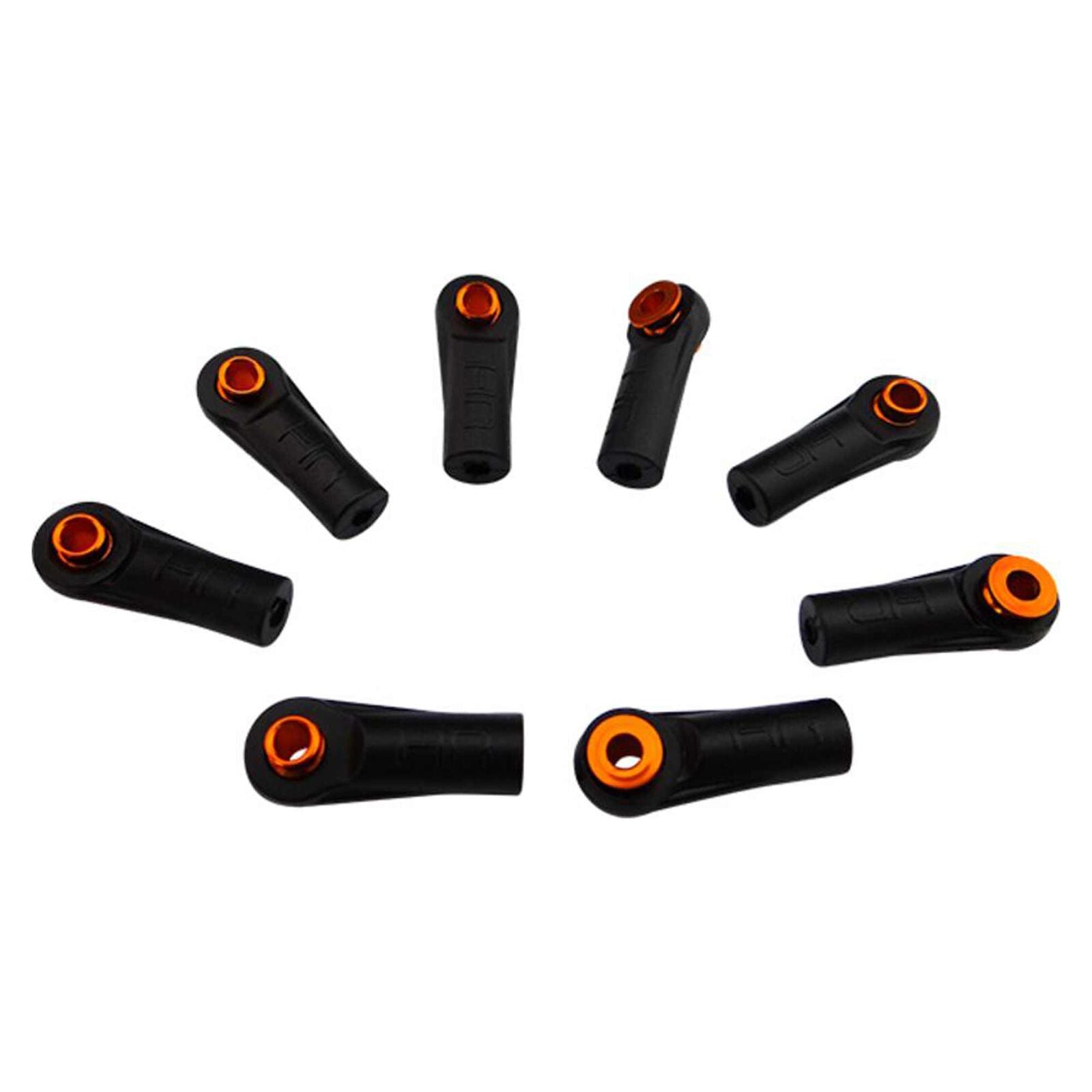 Hot Racing Straight Rod End Cups with 5.8mm Balls, Orange (8)