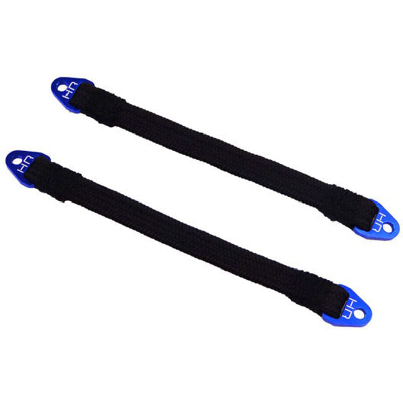 Hot Racing 110mm Suspension Travel Limit Straps (2) (Blue)