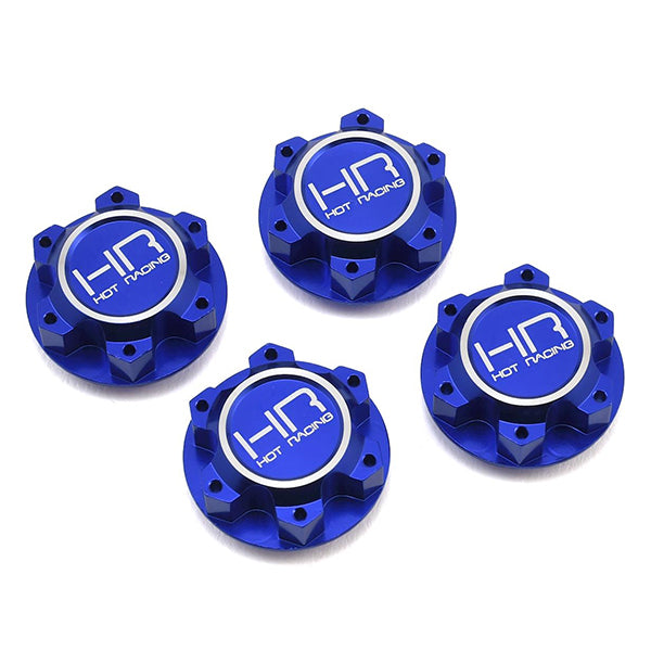 Hot Racing Traxxas X-Maxx Aluminum Serrated 25mm Hex Wheel Nuts (Blue) (4) Default Title