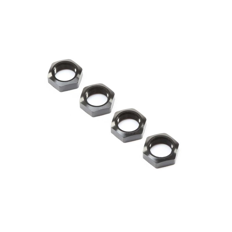 Losi Super Baja Rey Serrated Wheel Nut (Black) (4)