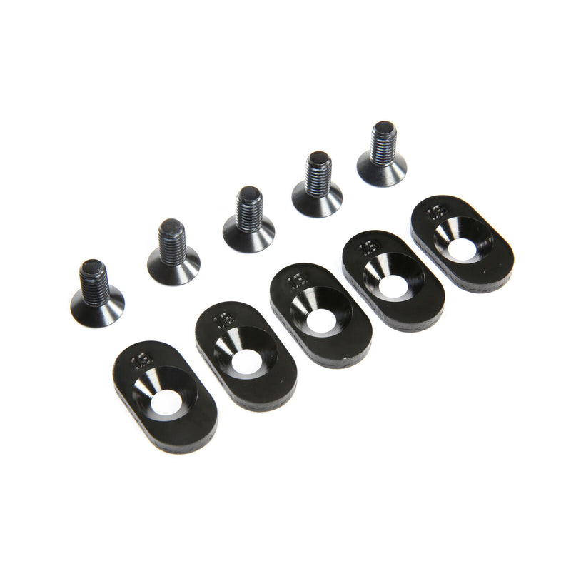Losi Engine Mount Insert and Screws 18T, Black (5): 5ive-T 2.0 (fits 62T spur)