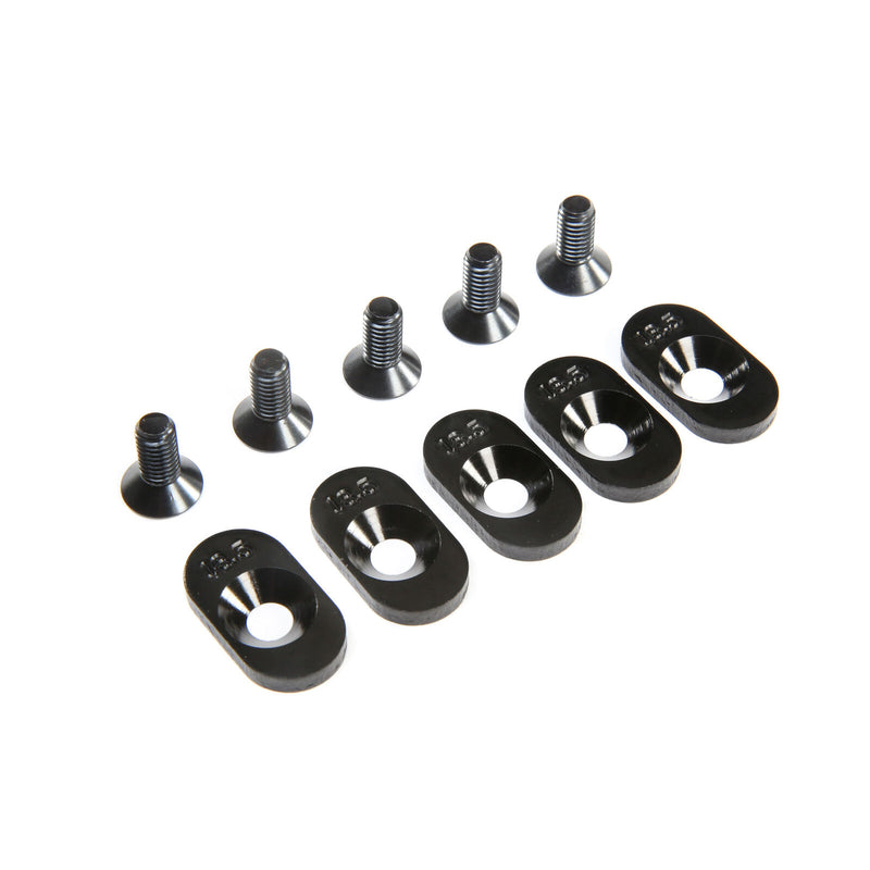 Losi Engine Mount Insert and Screws 18.5T, Black (5): 5ive-T 2.0 (fits 62T spur)