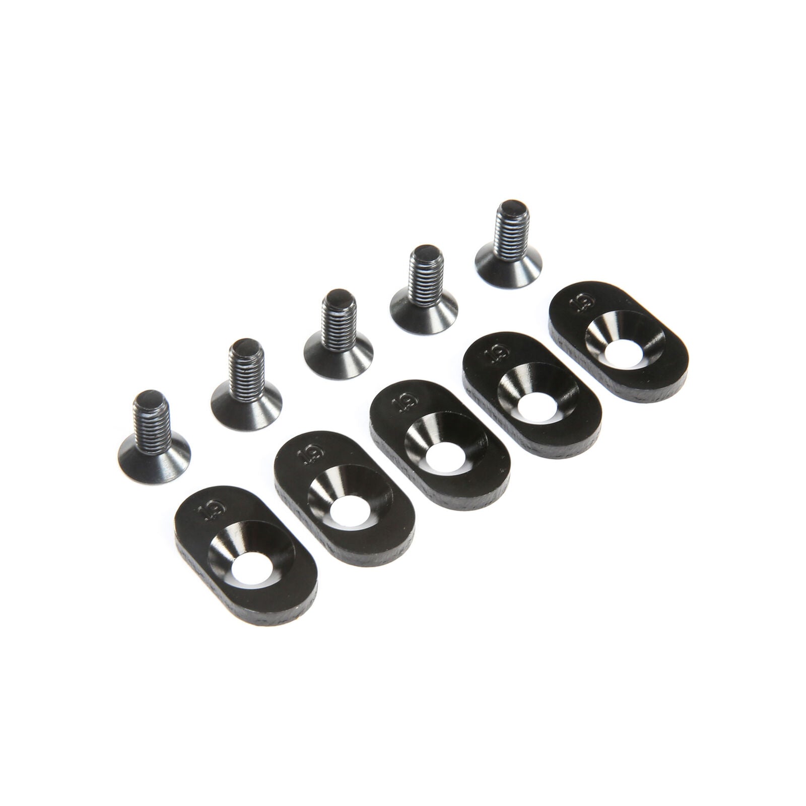 Losi Engine Mount Insert and Screws 19T, Black (5): 5ive-T 2.0 (fits 62T spur)