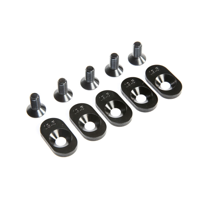 Losi Engine Mount Insert and Screws 19.5T, Black (5): 5ive-T 2.0 (fits 62T spur)