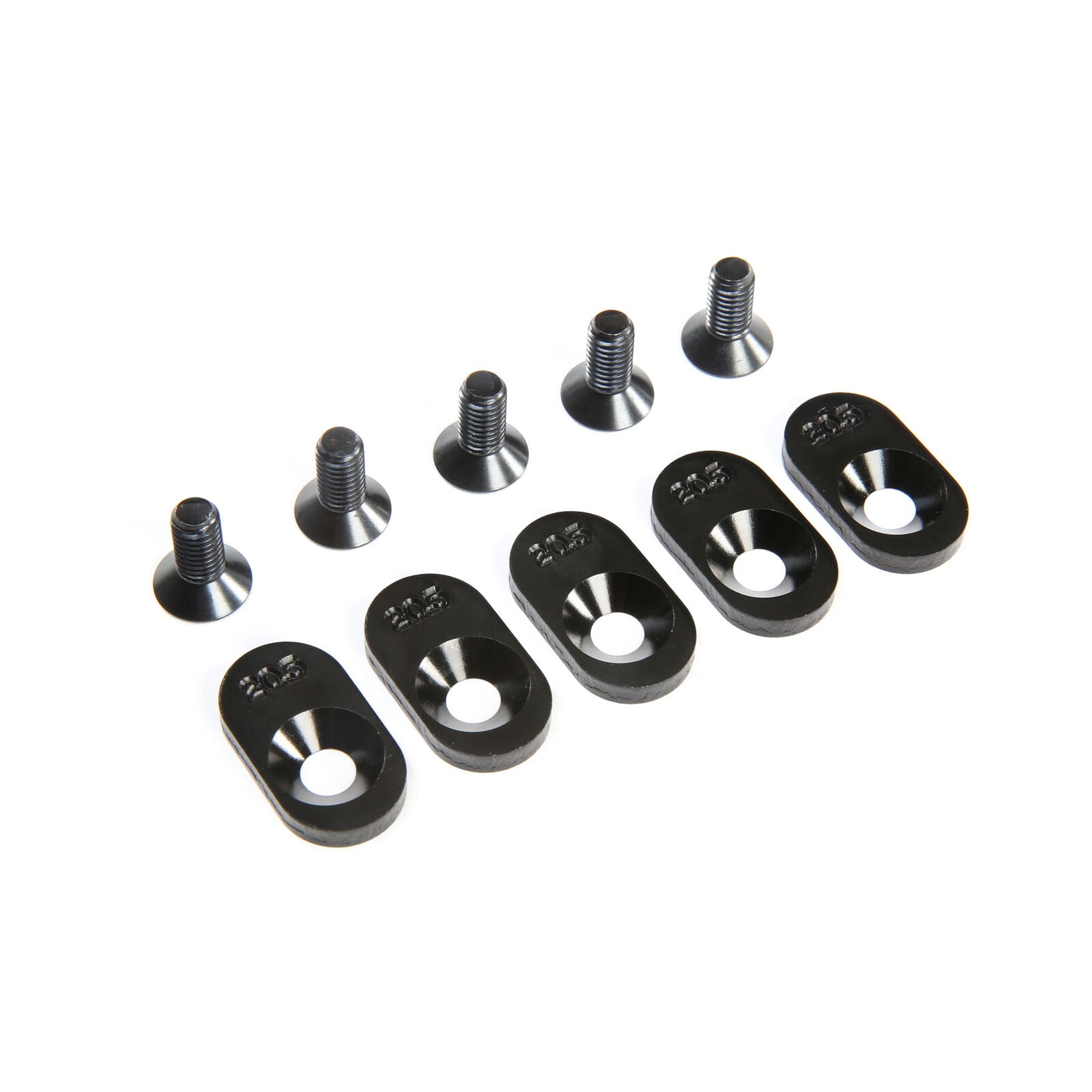 Losi Engine Mount Insert and Screws 20.5T, Black (5): 5ive-T 2.0 (fits 62T spur)