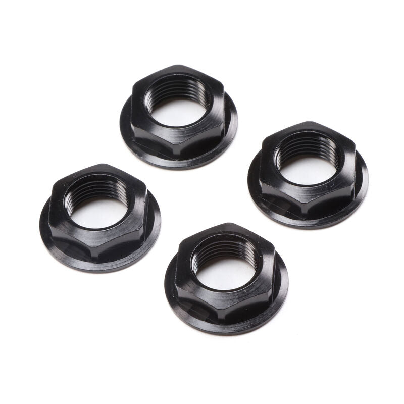 Losi 17mm Flanged Wheel Nut Black (4): Super Rock Rey