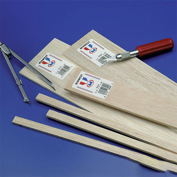 Midwest Balsa Strip 1/4 x 1/2 x 36" (1) Default Title