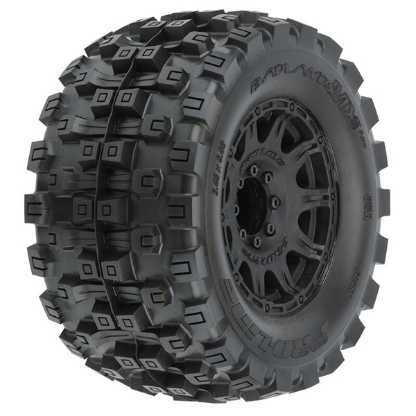 Pro-Line Badlands MX38 HP Belted 3.8" Pre-Mounted Truck Tires (2) (Black) (M2) w/Raid Wheels Default Title