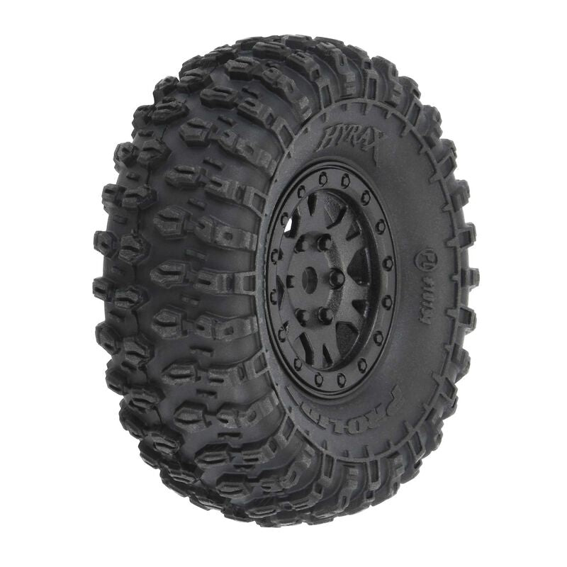 Pro-Line 1/24 Hyrax Front/Rear 1.0" Tires Mounted 7mm Black Impulse (4)