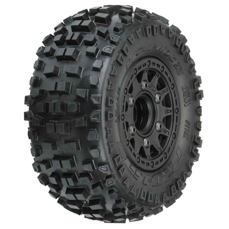 Pro-Line Badlands SC 2.2/3.0 Tires w/Raid Wheels (Black) (2) (M2) w/12mm Removable Hex