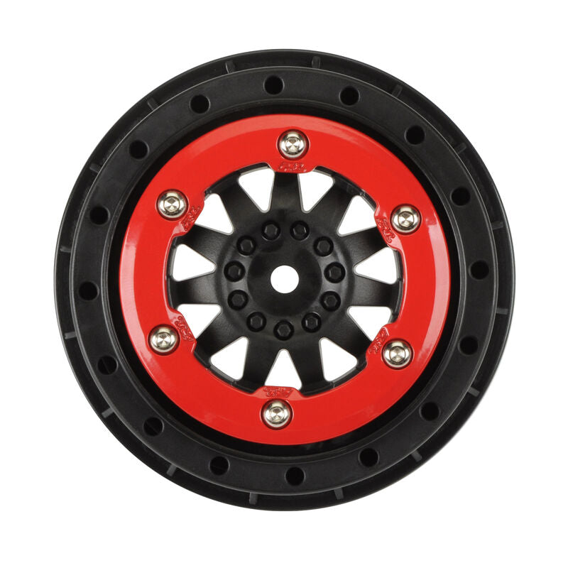 Pro-Line ProTrac F-11 Bead-Loc Short Course Wheels (Black/Red) (2) w/12mm Hex (2WD Slash)