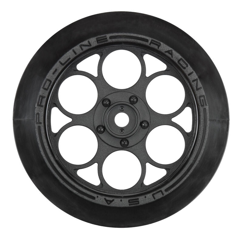 Pro-Line Showtime Front Drag Racing Wheels w/12mm Hex (Black) (2)