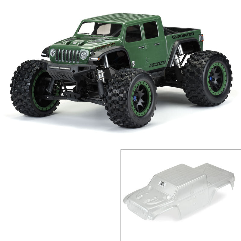 Pro-Line Jeep Gladiator Rubicon Pre-Cut Monster Truck Body (Clear) (X-Maxx)