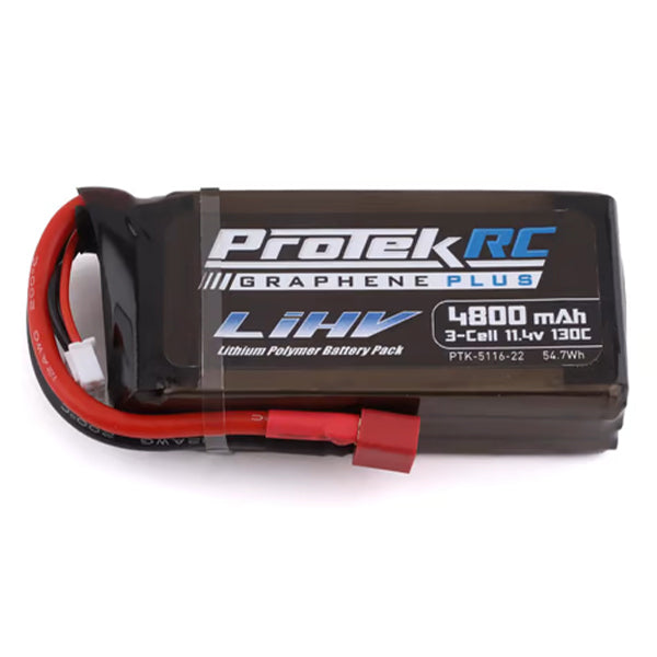 ProTek RC 3S 130C Low IR Si-Graphene + HV Shorty LiPo Battery (11.4V/4800mAh) Crawler Pack w/T-Style Plug