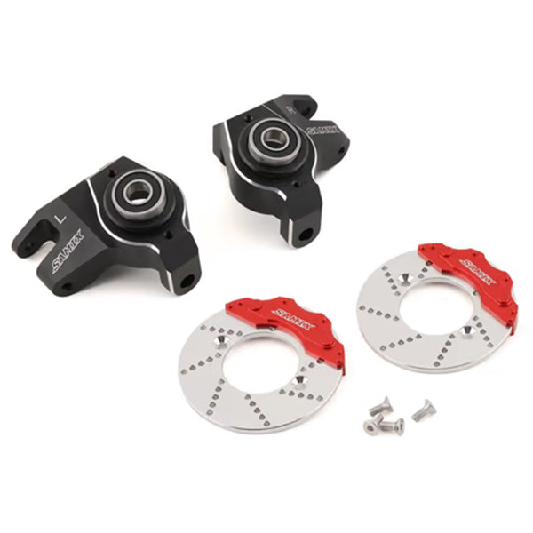 Samix SCX-6 7075 Aluminum Steering Knuckle Set w/Brake Rotor (Black) Default Title