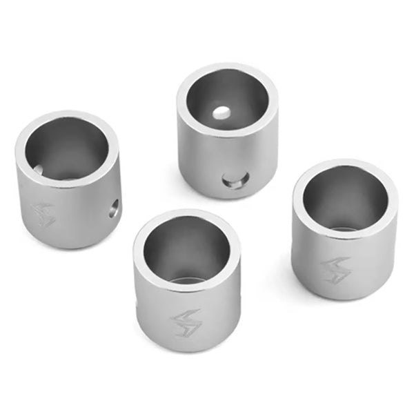 Samix SCX-6 Aluminum Driveshaft Cups (Silver) (4) Default Title