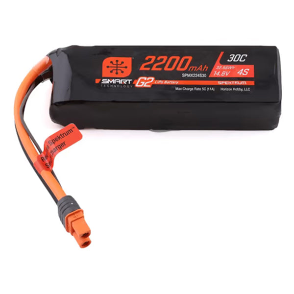 Spektrum RC 4S Smart G2 LiPo 30C Battery Pack w/IC3 Connector (14.8V/2200mAh) Default Title