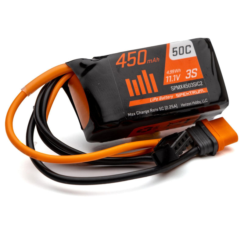 Spektrum RC 11.1V 450mAh 3S 50C LiPo Battery: IC2