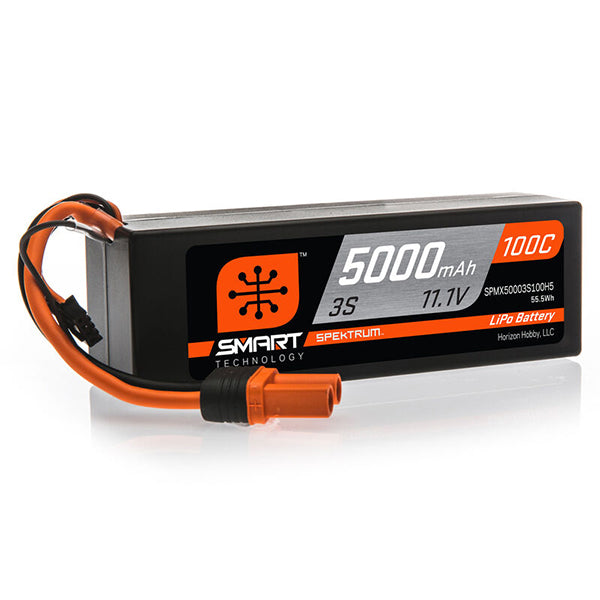 Spektrum RC 3S Smart LiPo Hard Case 100C Battery Pack w/IC5 Connector (11.1V/5000mAh) Default Title