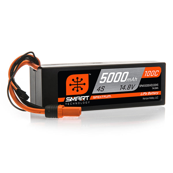 Spektrum RC 4S Smart LiPo Hard Case 100C Battery Pack w/IC5 Connector (14.8V/5000mAh) Default Title