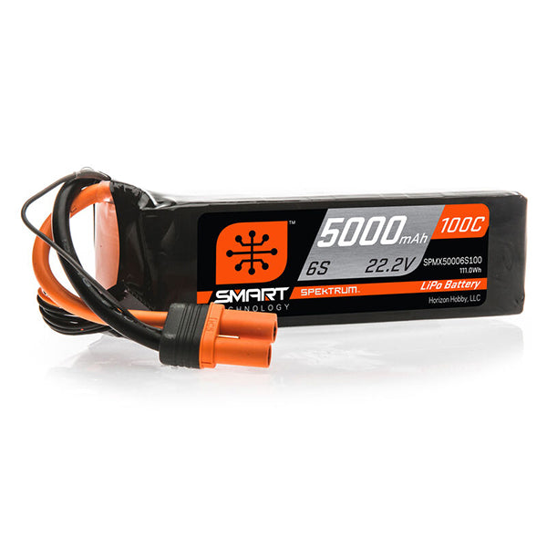 Spektrum RC 6S Smart LiPo 100C Battery Pack w/IC5 Connector (22.2V/5000mAh) Default Title
