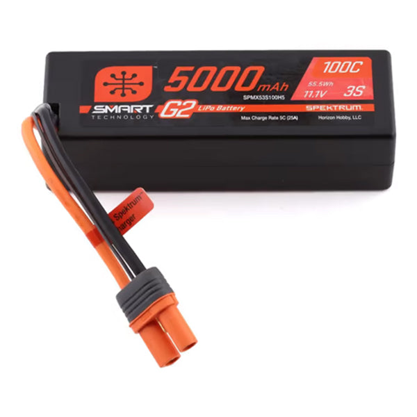 Spektrum RC 3S Smart G2 LiPo 100C Battery Pack (11.1V/5000mAh) w/IC5 Connector Default Title