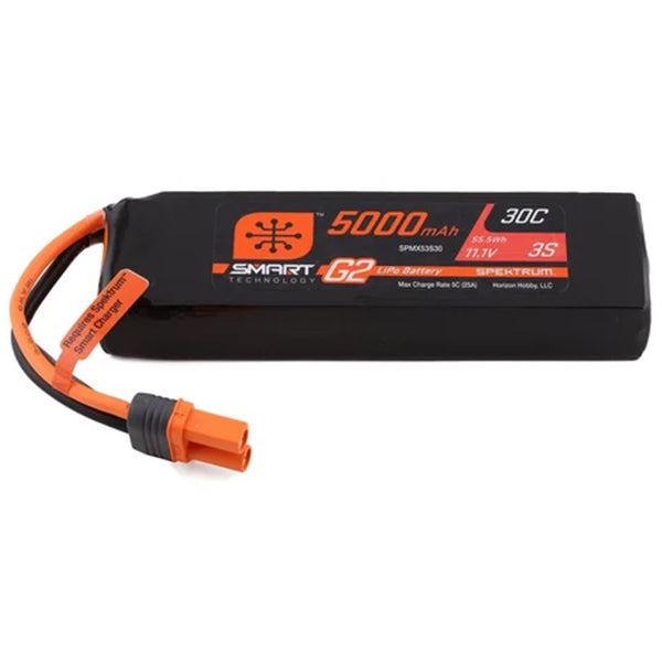 Spektrum RC 3S Smart G2 LiPo 30C Battery Pack w/IC5 Connector (11.1V/5000mAh) Default Title