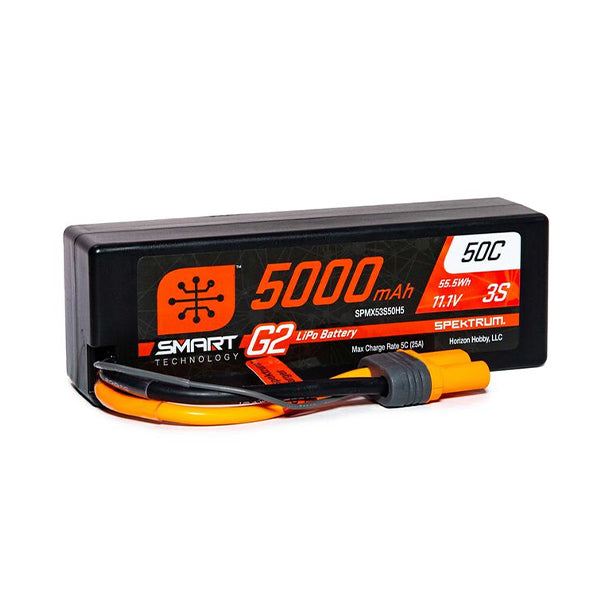 Spektrum RC 3S Smart G2 LiPo 50C Battery Pack (11.1V/5000mAh) w/IC5 Connector Default Title