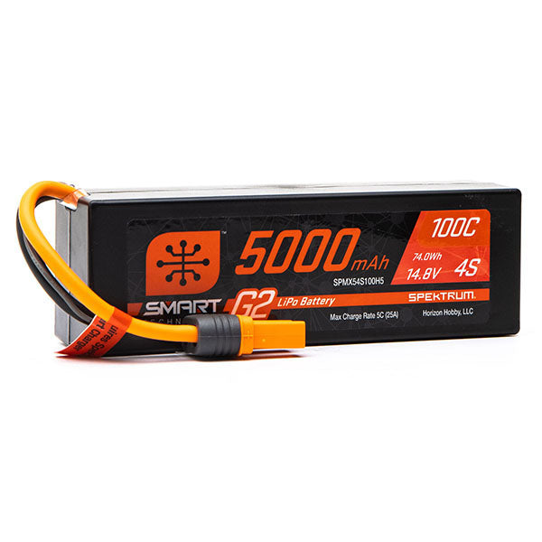 Spektrum RC 4S Smart G2 LiPo 100c Battery Pack (14.8V/5000mAh) w/IC5 Connector Default Title