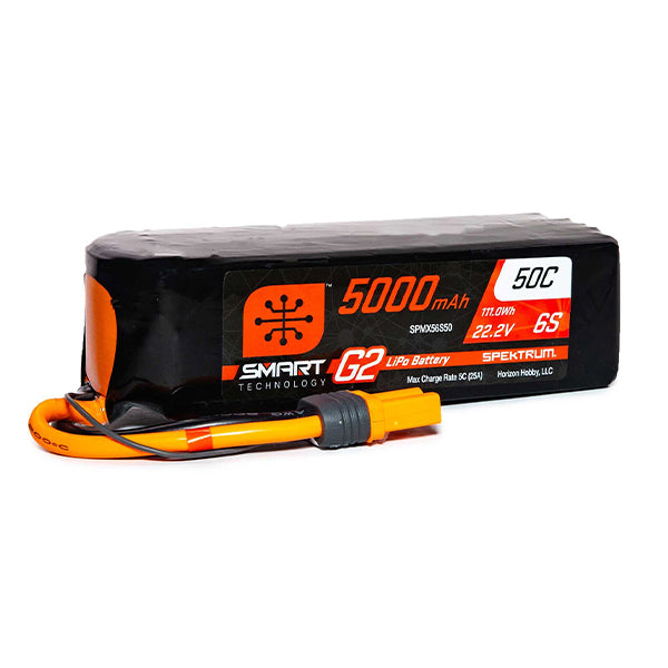 Spektrum 22.2V 5000mAh 6S 50C Smart G2 LiPo Battery: IC5 Default Title