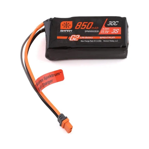 Spektrum RC 3S Smart G2 LiPo 30C Battery Pack w/IC2 Connector (11.1V/850mAh) Default Title