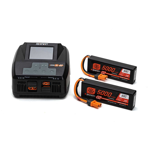 Spektrum RC Smart G2 PowerStage 4S Bundle w/Two 2S Smart LiPo Batteries (5000mAh) Default Title