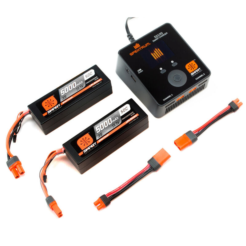 Spektrum RC Smart PowerStage 6S Bundle w/Two 3S Smart LiPo Batteries (5000mAh)