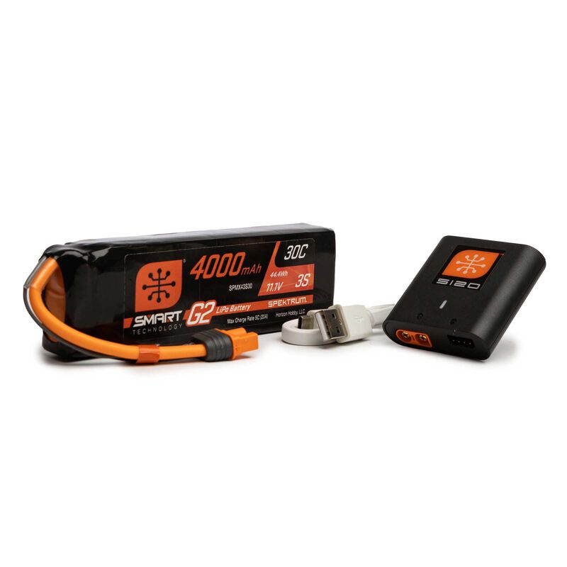 Spektrum RC Smart G2 Powerstage Air Bundle: 3S 4000mAh LiPo Battery / S120 Charger