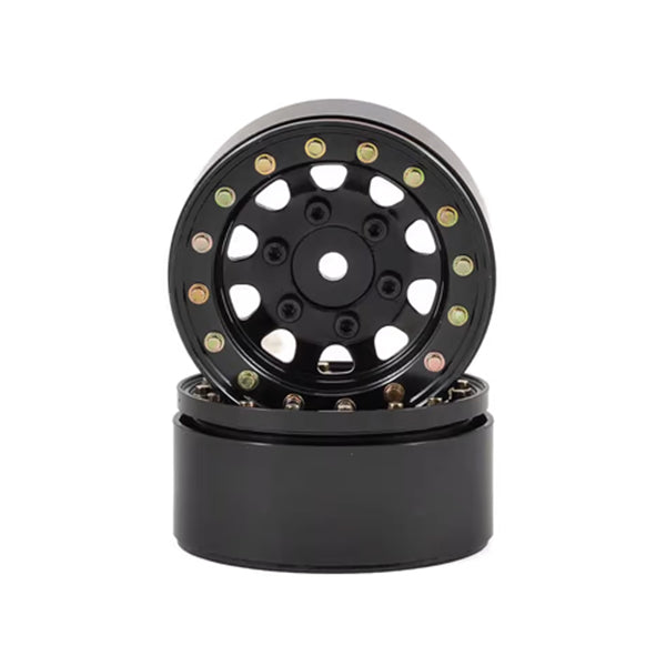 SSD RC D Hole 1.55" Steel Beadlock Crawler Wheels (Black) (2) Default Title