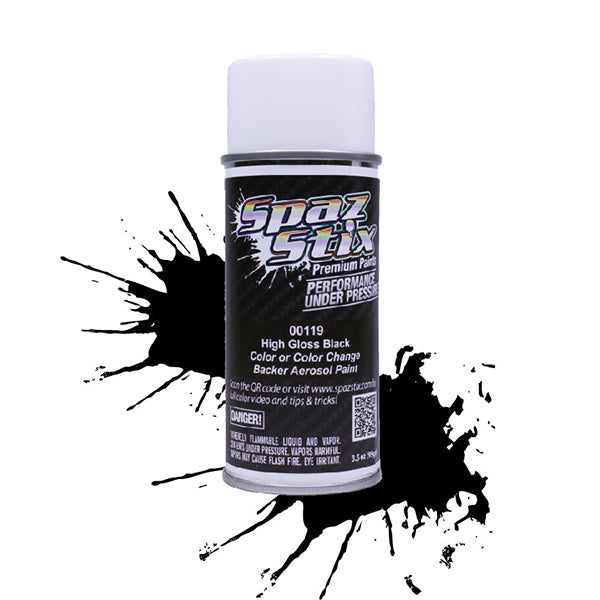 Spaz Stix "High Gloss Black" Backer Spray Paint (3.5oz)