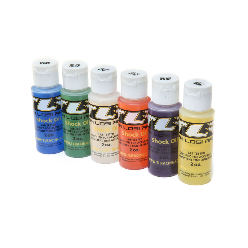 Team Losi Racing Silicone Shock Oil Six Pack (20, 25, 30, 35, 40, 45wt) (2oz)