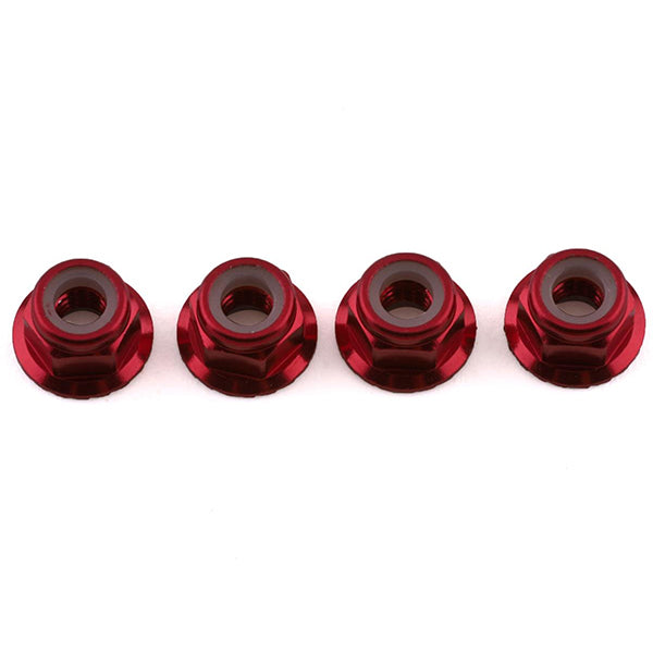 Traxxas 4mm Aluminum Flanged Serrated Nuts (4)