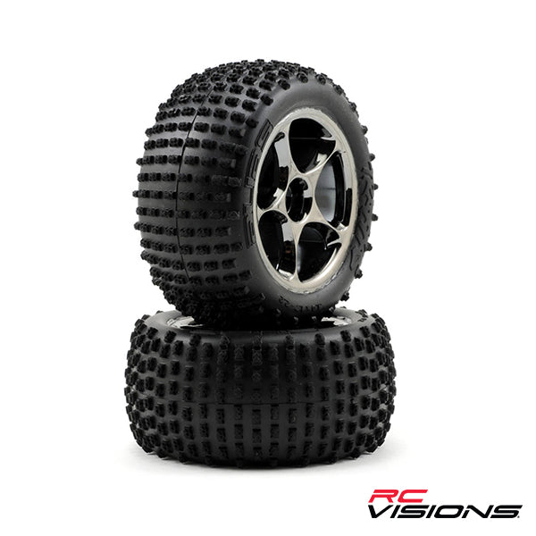 Traxxas Alias 2.2" Rear Pre-Mounted Tires (2) (Bandit) (Black Chrome) (Standard) Default Title