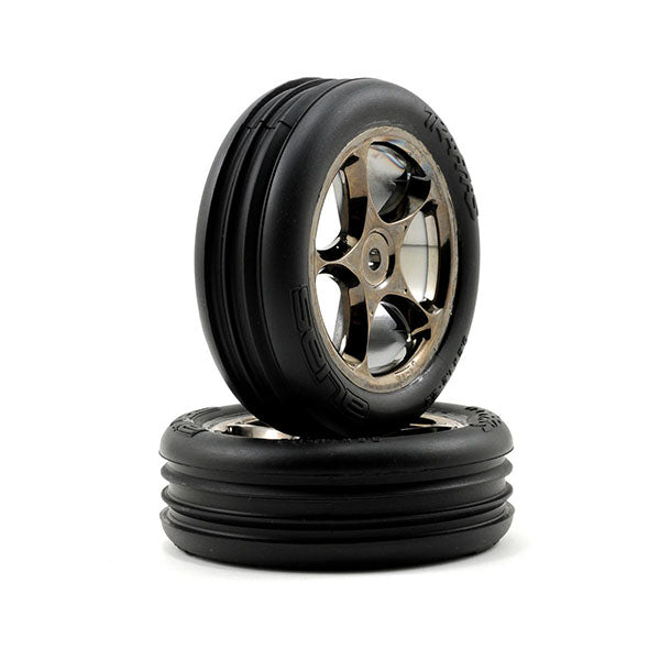 Traxxas Alias 2.2" Front Pre-Mounted Tires (2) (Black Chrome) (Standard) (Bandit) Default Title