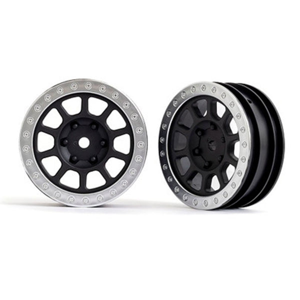 Traxxas Bandit Wheels, 2.2' graphite gray, satin chrome beadlock (2)