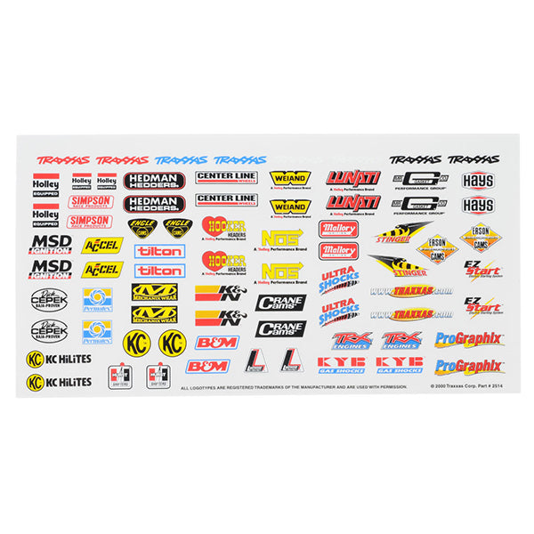 Traxxas Racing Sponsors Decal Sheet Default Title