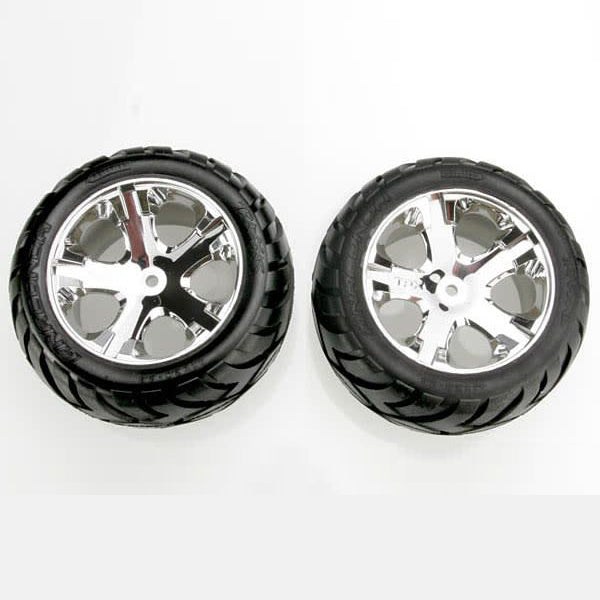 Traxxas Anaconda Rear Tires w/All-Star Wheels (2) (Chrome) (Standard)