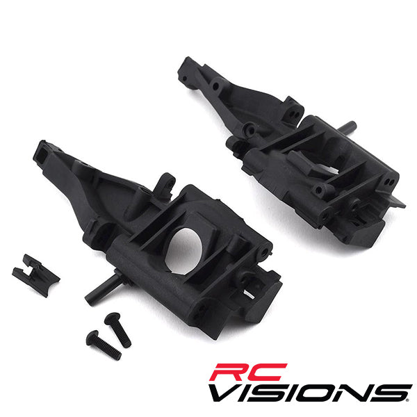 Traxxas Revo Bulkhead, rear (L&R halves)/ diff retainer, rear/ 4x14mm BCS (4)